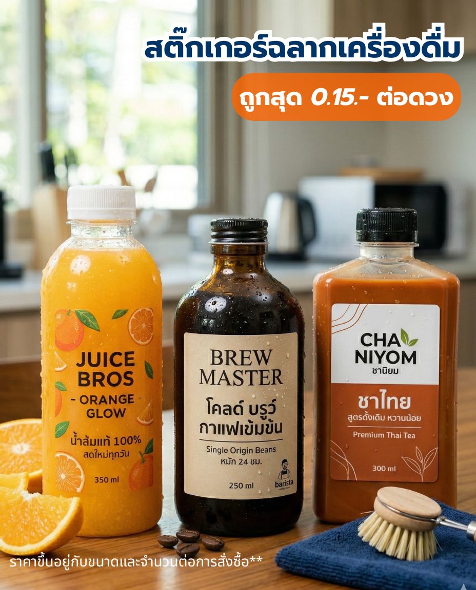 สติ๊กเกอร์ฉลากเครื่องดื่ม